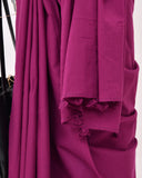 Load image into Gallery viewer, Rajnesa Plum Purple Plain Cotton Mulmul Saree - Without Blouse
