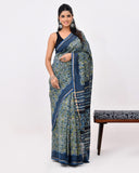 Load image into Gallery viewer, Ajrakh Print Chanderi Silk Saree