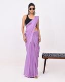 Load image into Gallery viewer, Rajnesa Lavender Blue Plain Cotton Mulmul Saree - Without Blouse