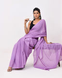 Load image into Gallery viewer, Rajnesa Lavender Blue Plain Cotton Mulmul Saree - Without Blouse