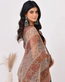 Load image into Gallery viewer, Rajnesa Traditional Block Print Kota Doria Cotton Saree - Black And Red
