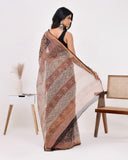 Load image into Gallery viewer, Rajnesa Traditional Block Print Kota Doria Cotton Saree - Black And Red