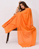 Load image into Gallery viewer, Rajnesa Orange Color Plain Cotton Mulmul Saree - Without Blouse