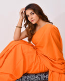 Load image into Gallery viewer, Rajnesa Orange Color Plain Cotton Mulmul Saree - Without Blouse