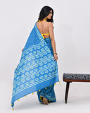 Load image into Gallery viewer, Rajnesa Traditional Half And Half Cotton Mulmul Saree - Ligt Blue &amp; Yellow
