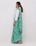 Load image into Gallery viewer, Rajnesa Traditional Half And Half Cotton Mulmul Saree - Mint Green