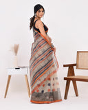 Load image into Gallery viewer, Rajnesa Traditional Block Print Kota Doria Cotton Saree - Beige Polka
