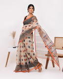 Load image into Gallery viewer, Printed Kota Doria Saree  Beige Polka Pattern