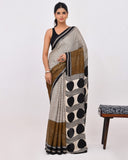 Load image into Gallery viewer, Beige Striped Modal Silk Saree 
