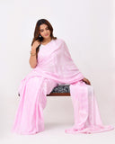 Load image into Gallery viewer, Rajnesa Traditional Block Print Modal Silk Saree - Powder Pink