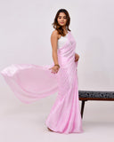 Load image into Gallery viewer, Rajnesa Traditional Block Print Modal Silk Saree - Powder Pink
