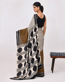 Load image into Gallery viewer, Rajnesa Traditional Block Print Modal Silk Saree - Beige Stripes