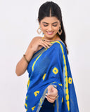 Load image into Gallery viewer, Rajnesa Traditional Block Print Maheshwari Silk Saree - Light Blue