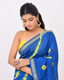 Load image into Gallery viewer, Rajnesa Traditional Block Print Maheshwari Silk Saree - Light Blue
