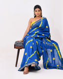 Load image into Gallery viewer, Rajnesa Traditional Block Print Maheshwari Silk Saree - Light Blue